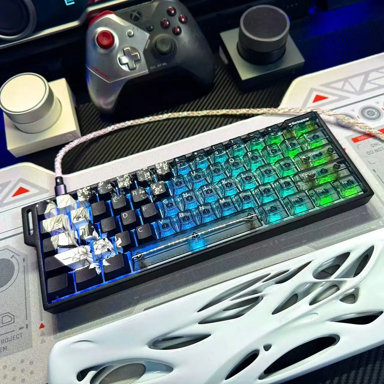 150 キーマキマアニメキーキャップ PBT PC キーキャップ Chreey キーキャップ半透明キーキャップ染料サブメカニカルキーボードキャップ 64/68/71/108 用