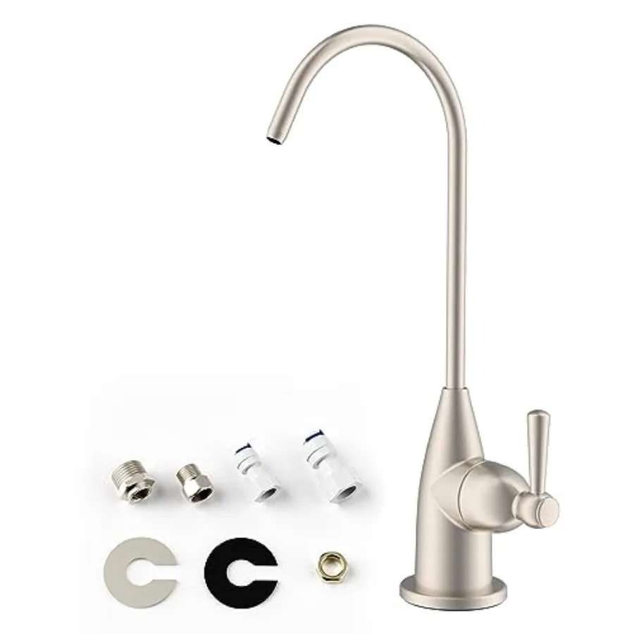 

Drinking Water Faucet for Bar and Kitchen Sink, Stainless Steel Reverse Osmosis RO Faucet for Under-Sink Filtration System, Fin