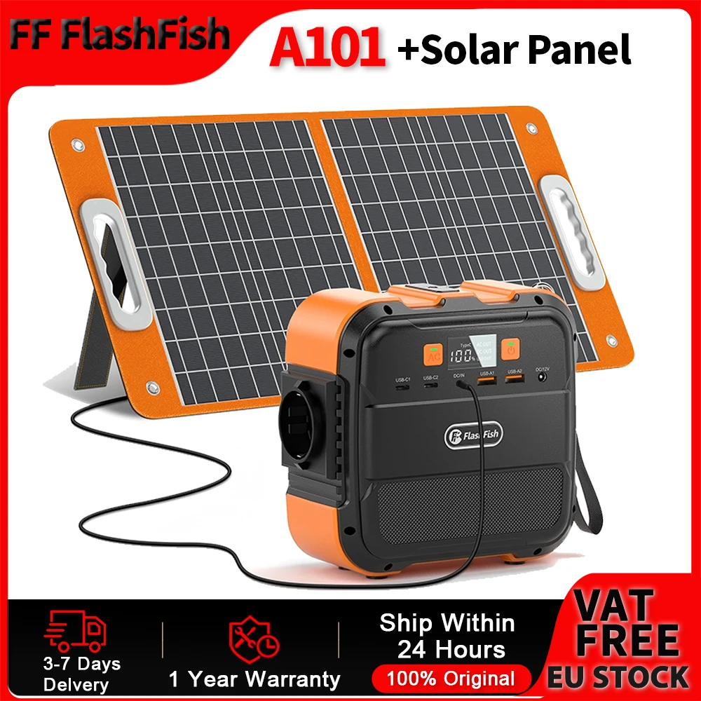 FF Flashfish A101 Powerstation Tragbare 230V Mini Wiederaufladbare 120W 97,68Wh Batterie Solar-Generator Powerbank