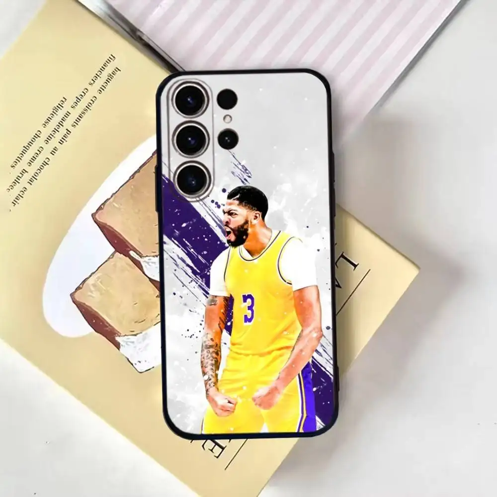 حافظة هاتف كرة السلة A-Anthony Davis لهاتف SamsungS25,24,21,22,23,30,Ultra,20,Plus,Fe,Lite,Note,10,9,Soft Black Cover