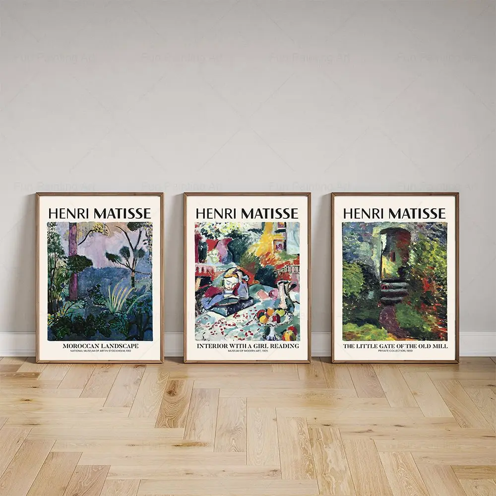 Henri Matisse Wall Art Posters and Prints Famous Exhibition Gallery Canvas Painting Scenery Nature Pictures Living Room Decor