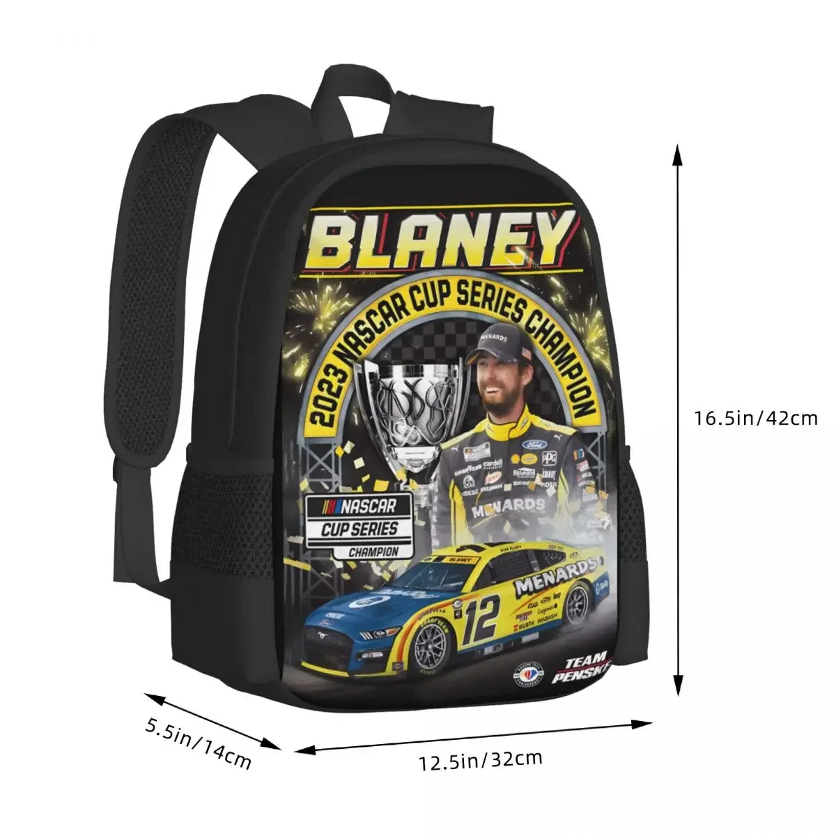Ryan Blaney 12 Champion Travel Laptop Backpack, Business College School Computer Bag Gift for Men & Women