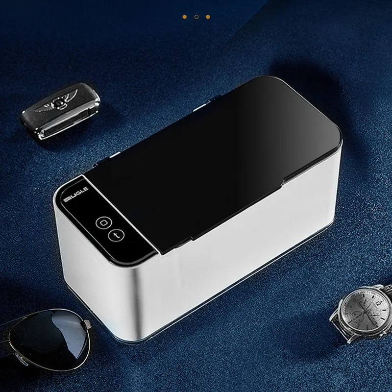 Household Ultrasonic Cleaning Machine Mini Cleaning Machine For Glasses And Braces Jewelry On The Table White Clean Home