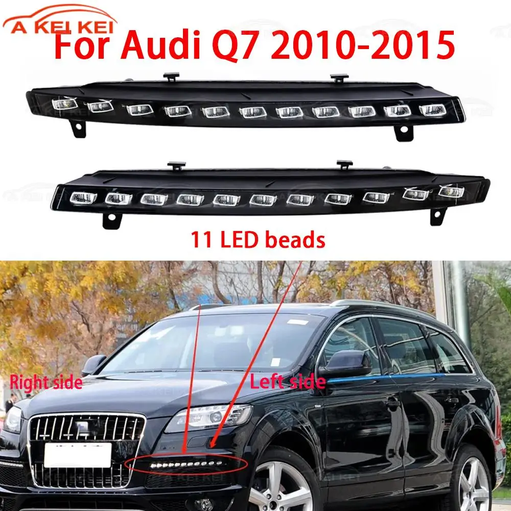 DRL Turn Signal Lamps 4L0953041E 4L0953042E Dynamic Running Lamps 11 LED Light Fit For Audi Q7 2010 2011 2012 2013 2014 2015