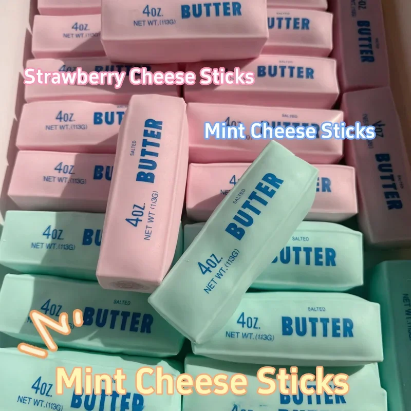 Butter Stick Squishy Stress Ball Fidget Toy Crunchy Squeeze Toy Round Blocks Filled ASMR Anti Stress Release Hand Relax Gift Toy