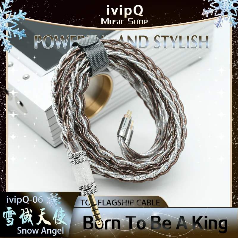 ivipQ-06 Snow Angel Flagship Earphone Upgrade Cable Multi-element Conductor 3.5/4.4mm/MMCX/0.78mm 2Pin For MK4 Legacy2 Blessing3
