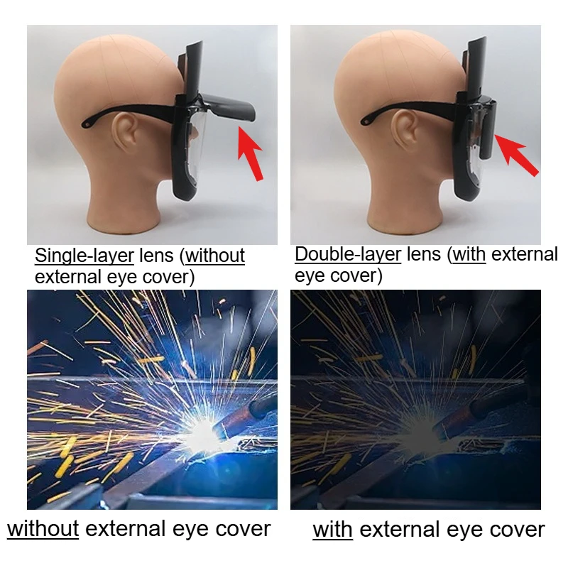 1Pc Welding Hood Welding Mask Helmet Double Layer Protective Lens