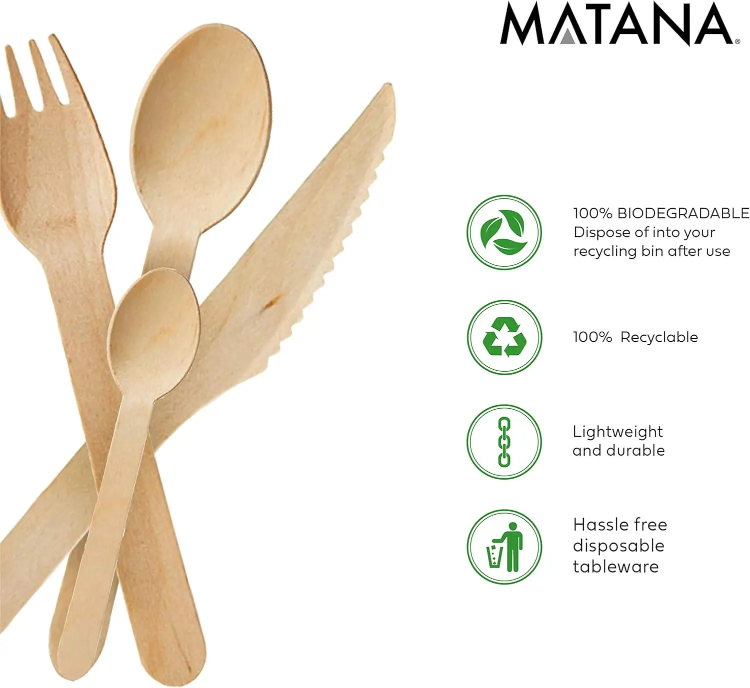 100% 16cm Natural Disposable Wooden Cutlery Set Forks  knife Spoons Dessert Recyclable Compostable Silverware Biodegradable