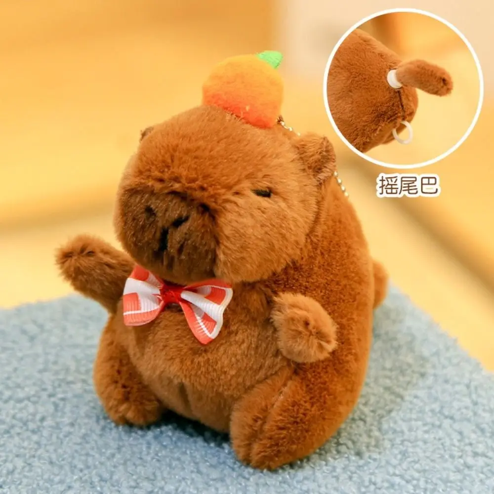 Cartoon Capybara Plush Capybara Keychain Soft Guinea Pig Simulation Capybara Pendant Stuffed Animals Fluffty Animal Doll Kids