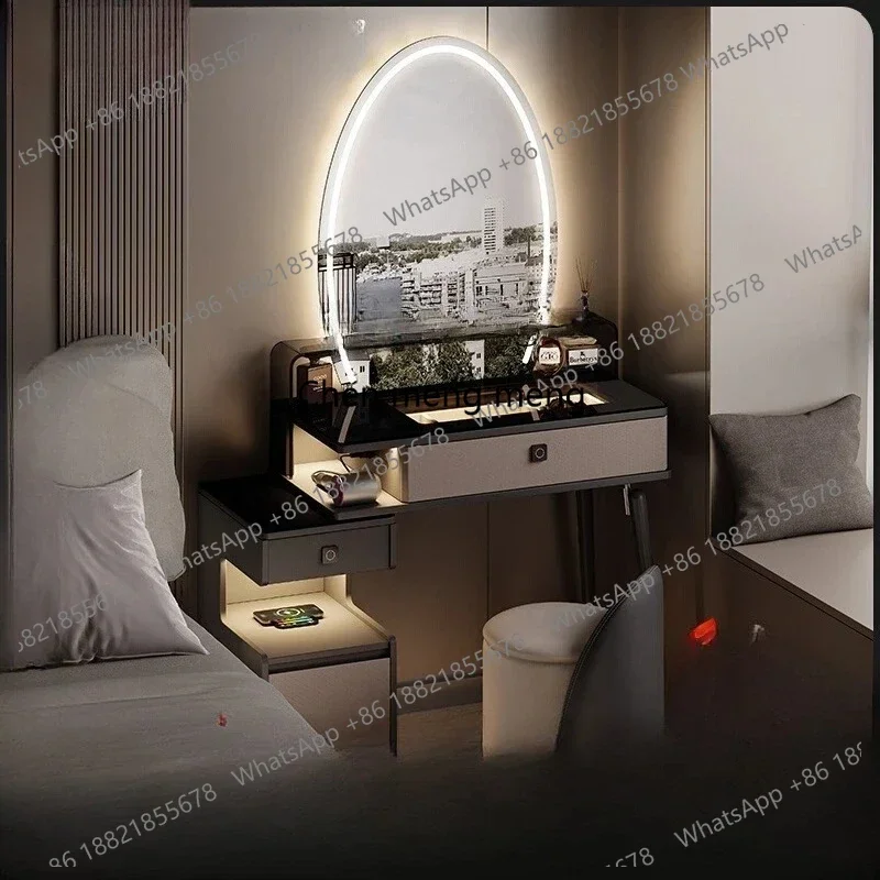 Italian small apartment dresser bedside table integrated bedroom smart makeup table with lock