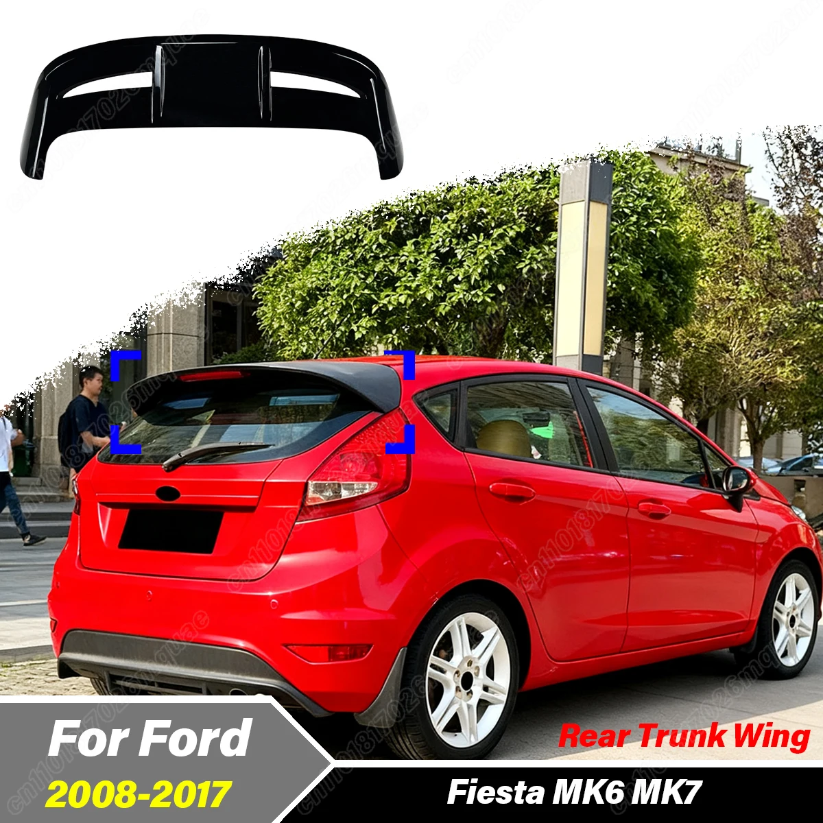 لفورد فييستا MK6 MK7 2008 2009 2010 2011 2012 2013 2014 2015 2016 2017 ST نمط السيارات الخلفية العلوي الثابتة الجناح طقم الديكور