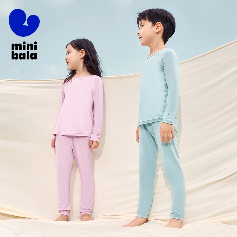 

Mini Bala Kids Homewear Set Pure Cotton Base Layer Outfit Autumn Comfort Wear