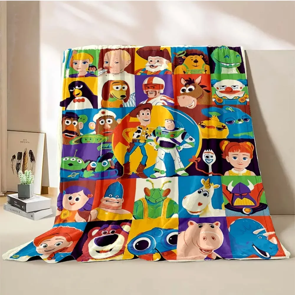 Toy Story Cartoon Blanket Warm Soft Fluffy Throw King Size Luxury Throw Kid Adult Sofa Bed Blanket Cover Travel Throw Gift