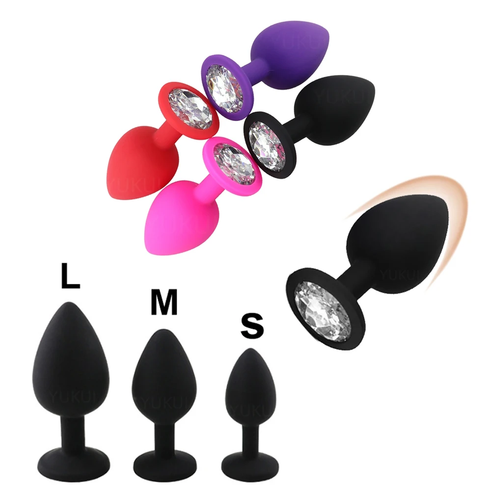S/M/L Soft Silicone Anal Plug Mini Erotic Butt Plug Sex Toy for Beginner Men Women Gay Couples Prostate Stimulator Anal Sex Toy