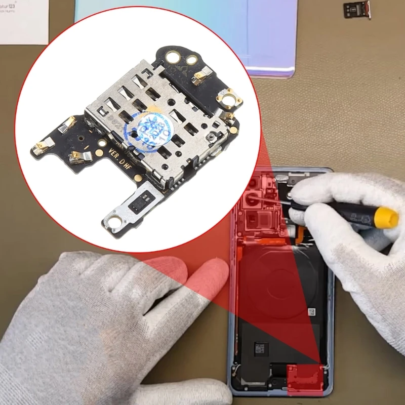 SIM/SD Phone Card Reader SIM Holder Conecction Board with Microphone for P30 Pro Replacement Part Repairing Accessories
