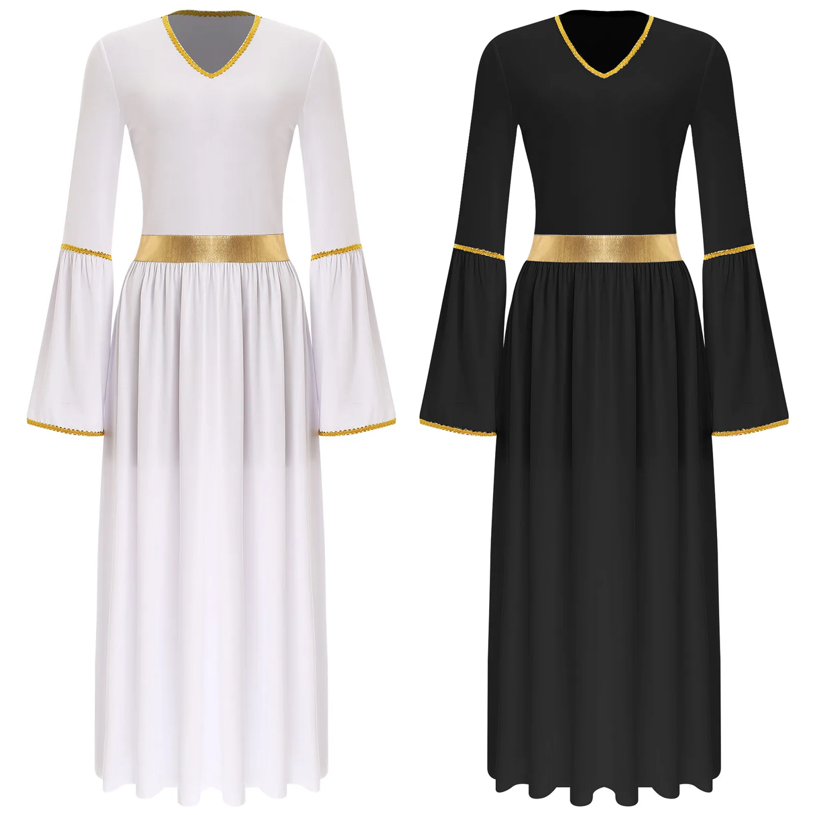 Women Angel Dress Up Party Performance Costume Medieval Party Cosplay Costume Liturgical Praise Ballroom Dance Dress