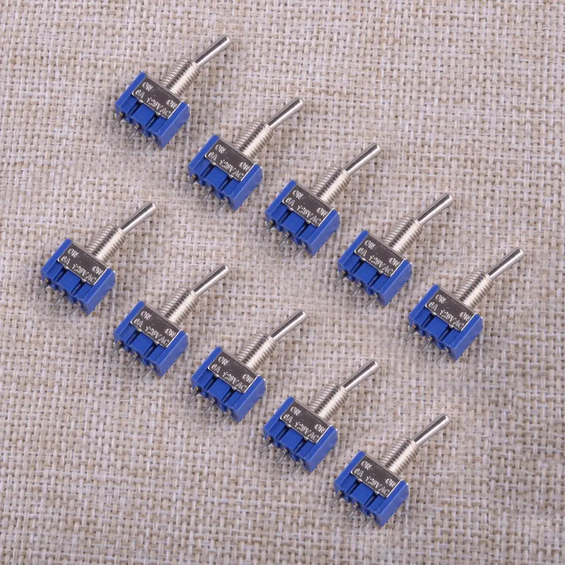 10Pcs SPDT Mini Toggle Switch 3 Pin 2 Position ON/ON Fit for Boat Guitar Car New High Quality