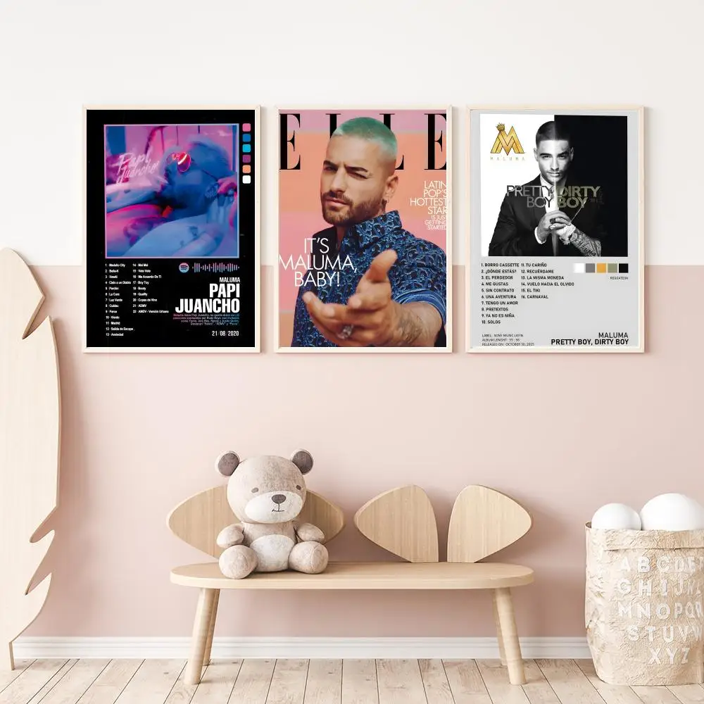 hot singer album m-Maluma Poster Versatile HD Waterproof Wall Art Self-Adhesive Decor for Any Space Ideal Gift