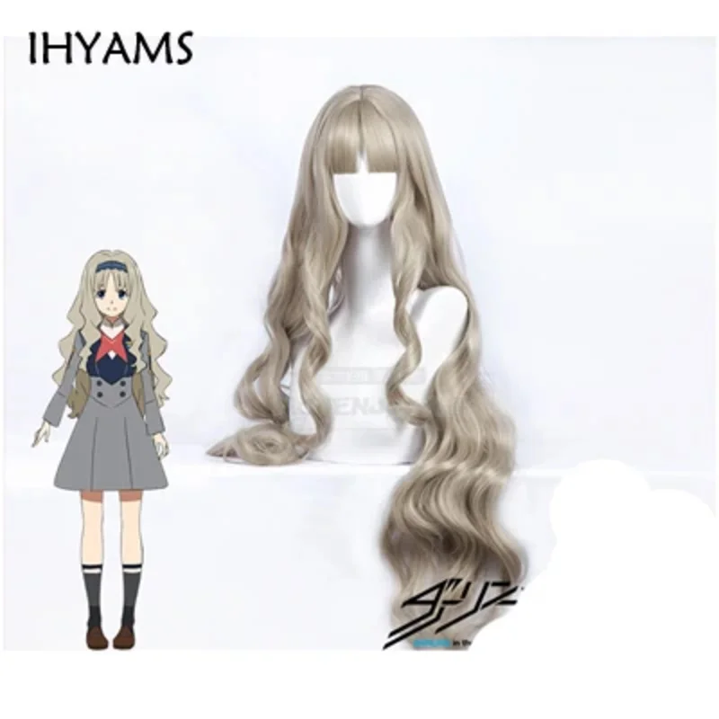 

2025 yiyi DARLING in the FRANXX Code 556 KOKORO Cosplay Long Wavy Curly Synthetic Hair + Wig Cap