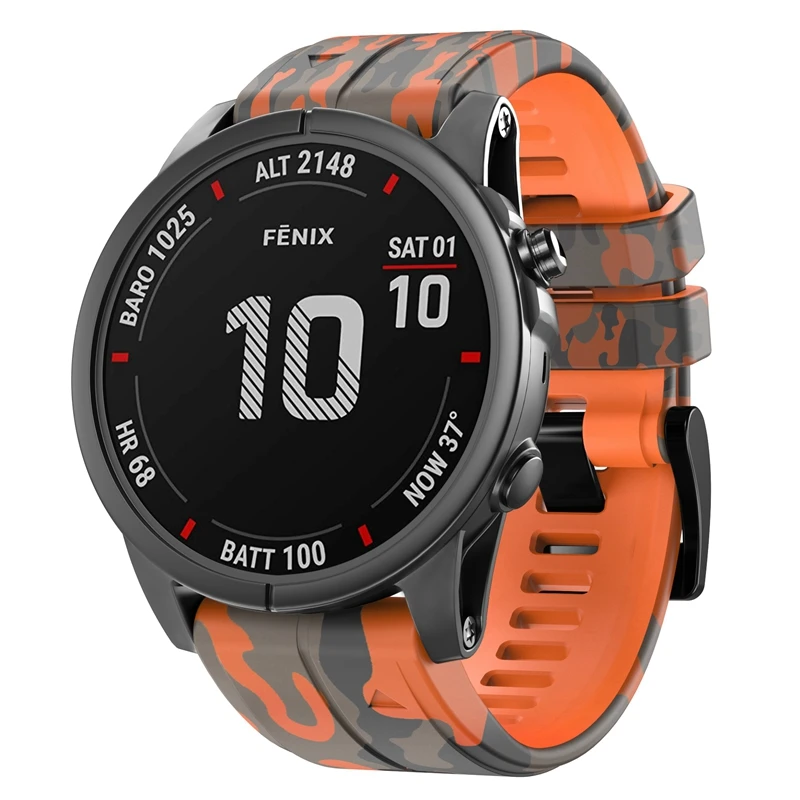 Quick Fit Camouflage-style Silicone Strap For Garmin Quatix 7X 6 5 Solar Band instinct 2 MARQ/Epix/Enduro 22/26mm Belt Bracelet