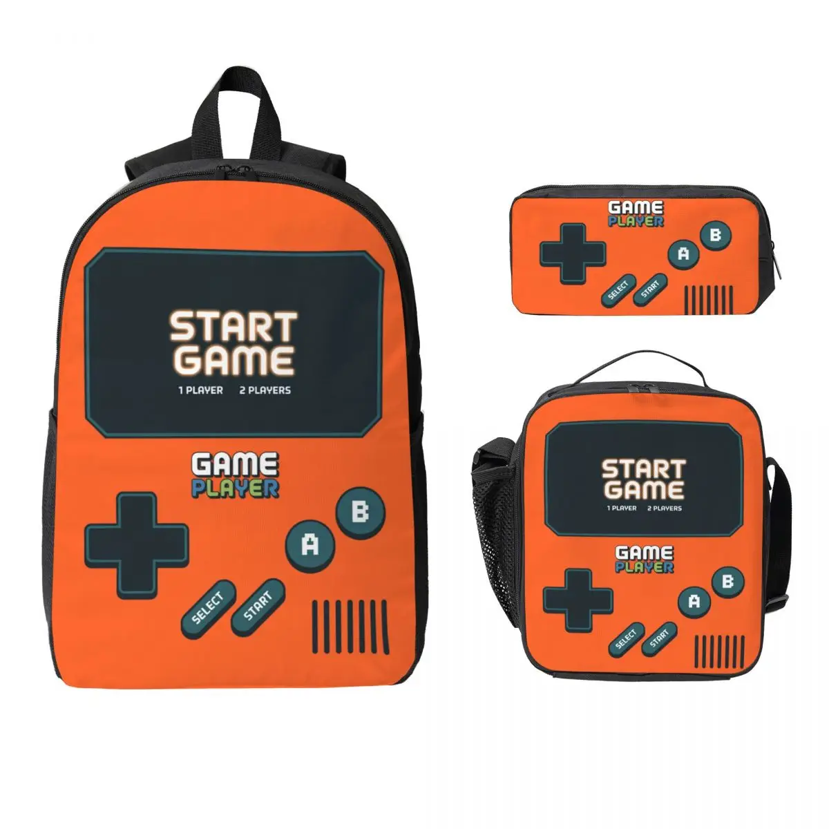 

3Pcs Video Game Console Gamer Theme Backpack Set for Boy Girl Pen Bags Bookbag Sets with Lunch Box For School Students Knapsack