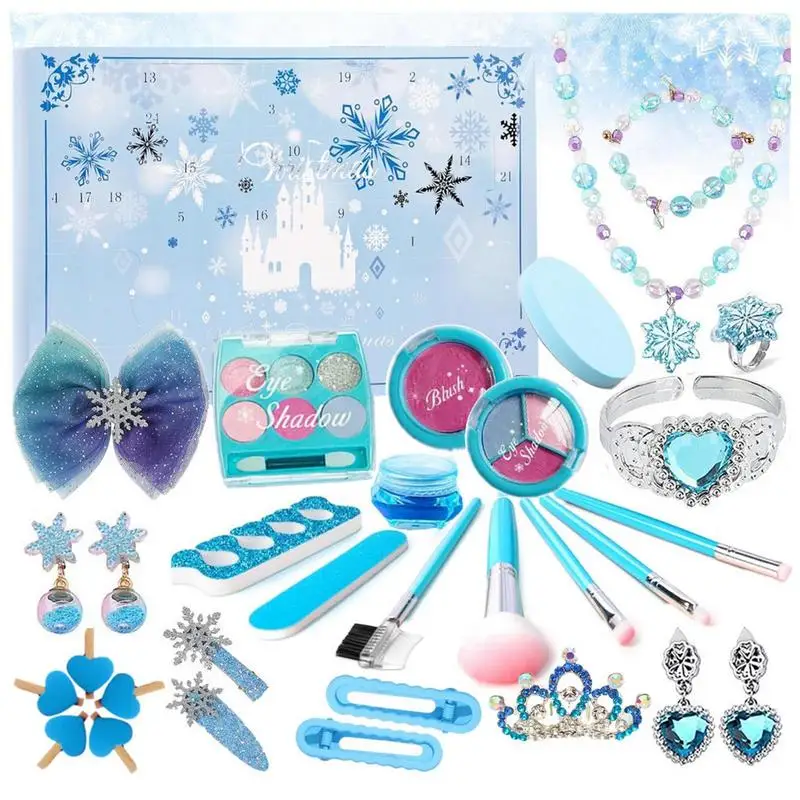 

Christmas Advent Calendar Box Kids Princess Pretend Makeup Set Jewelry Gift Box 24 Days Countdown Calendar Xmas Kids Gift