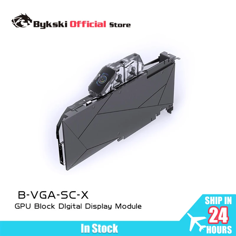 

BYKSKI B-VGA-SC-X с цифровым терминальным блоком для GPU, прозрачная подставка для акрилового водяного охлаждения графических процессоров компьютеров