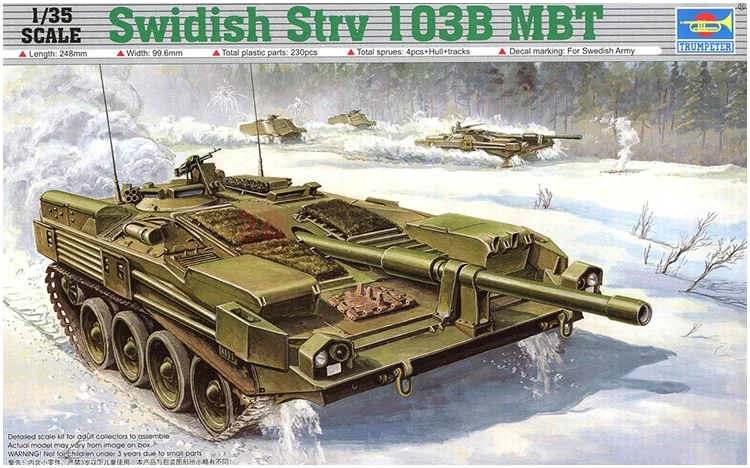 Trumpeter Assembled Tank Model Kit 00309/00310 Swedish Strv103B/C Main Battle Tank 1/35