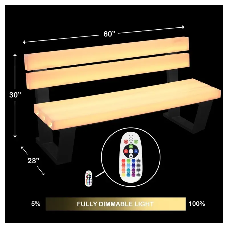 Outdoor RGB Led Patio Bench