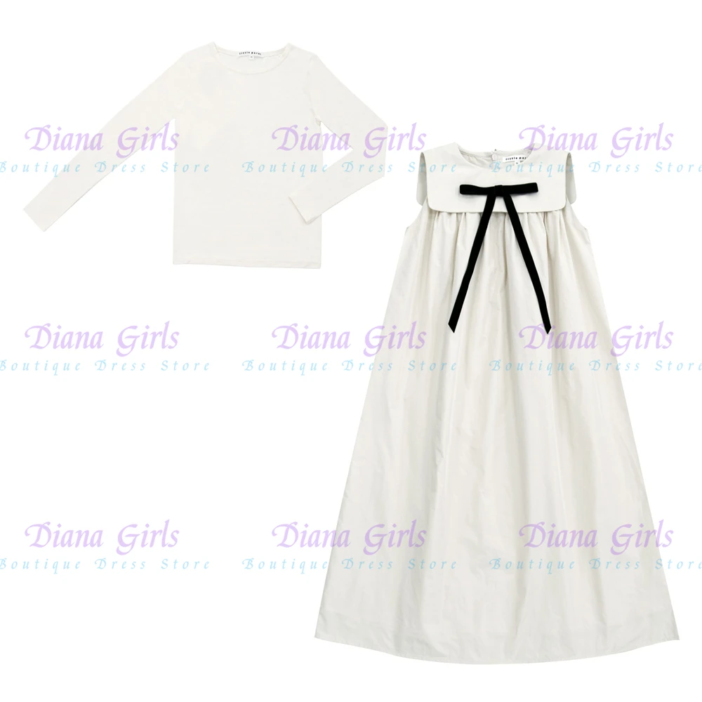 Quality Lovely Communion Flower Girl Dress Sleeveless Satin Taffeta A-Line For Kids Princess Birthday Gowns Wedding Ball Dresses