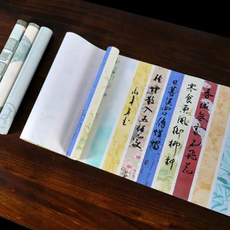 Vintage Xuan Paper Roll 34cm x 10m, Half-Ripe Rice Calligraphy Scroll for Seal, Clerical & Regular Script, Sumi Painting