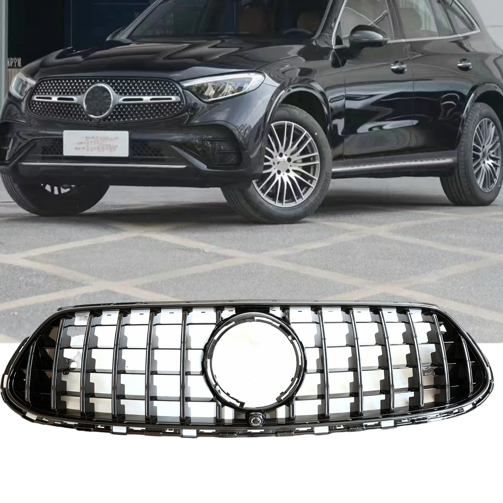 New！ Front Grille Racing Grills For Mercedes Benz X254 GLC Class GLC200 GLC300 2023-2024 Sport GT Style Upper Bumper Hood Mesh G