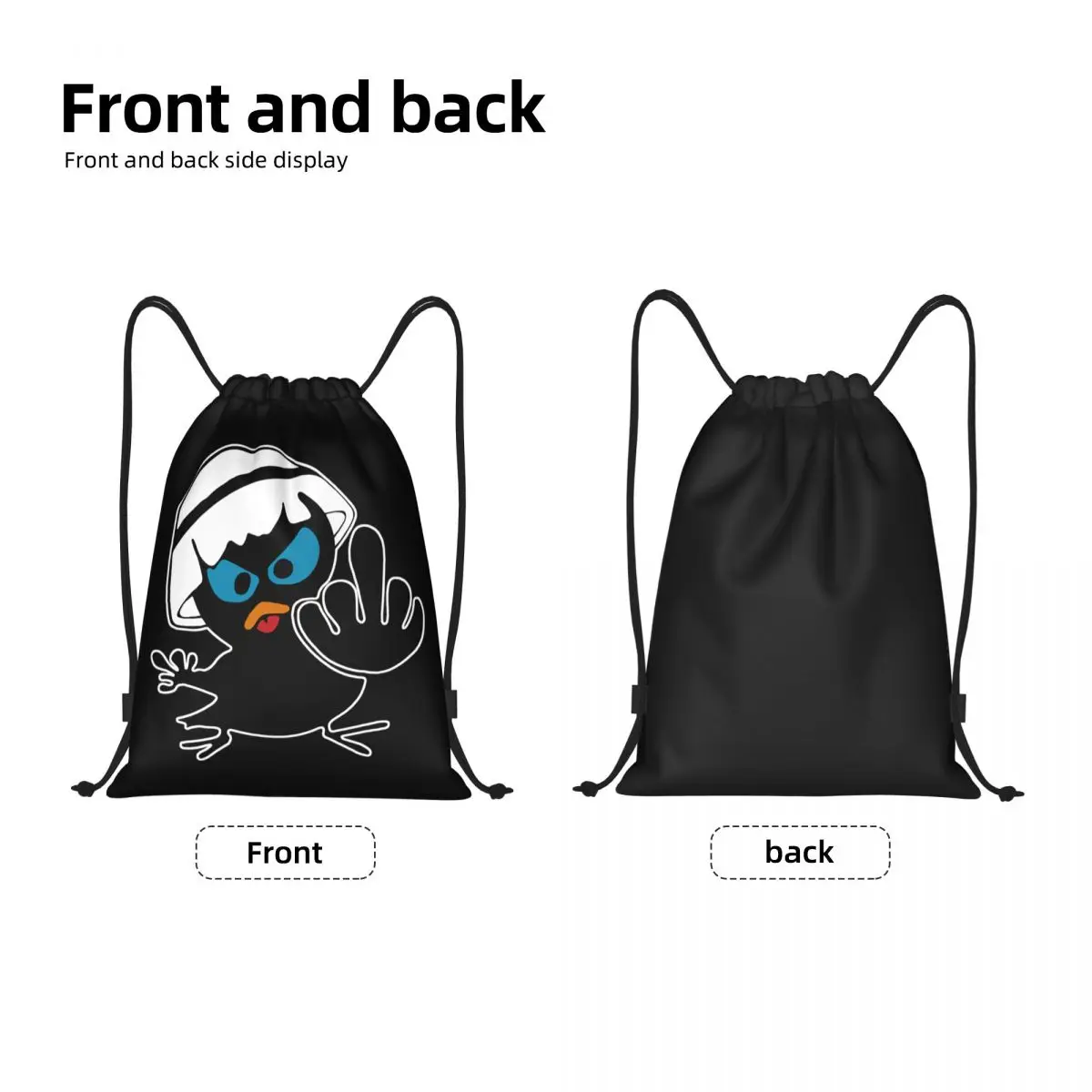 Custom Cartoon Chiken Calimero Drawstring Bags Men Women Lightweight Sports Gym Storage Backpack