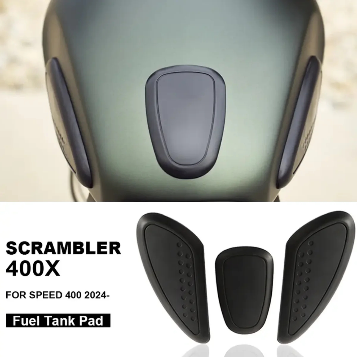 

Motorcycle Rubber Fuel Tank Pads Anti Slip Tankpad Sticker For Scrambler 400X For Speed 400 2024 2025 Scratch Protector Decal