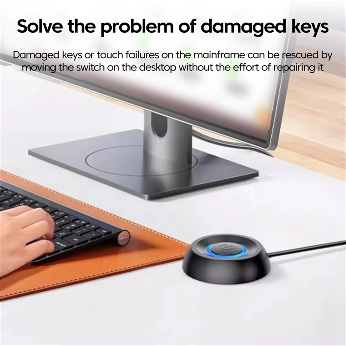 

N-A12R Computer Desktop Switch 1.8m PC Motherboard External Start Power LED Light Button Extension Cable Round Startup Switch A