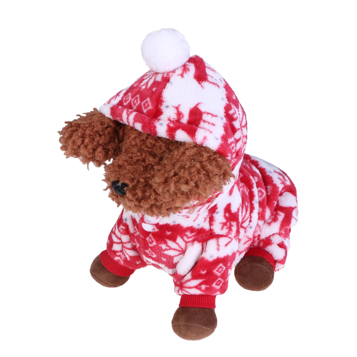 

Christmas Pet Deer Clothes Flannel Jumpsuit Size S Comfortable Dog Cat Party Costume for Outdoor Walking Photo Taking