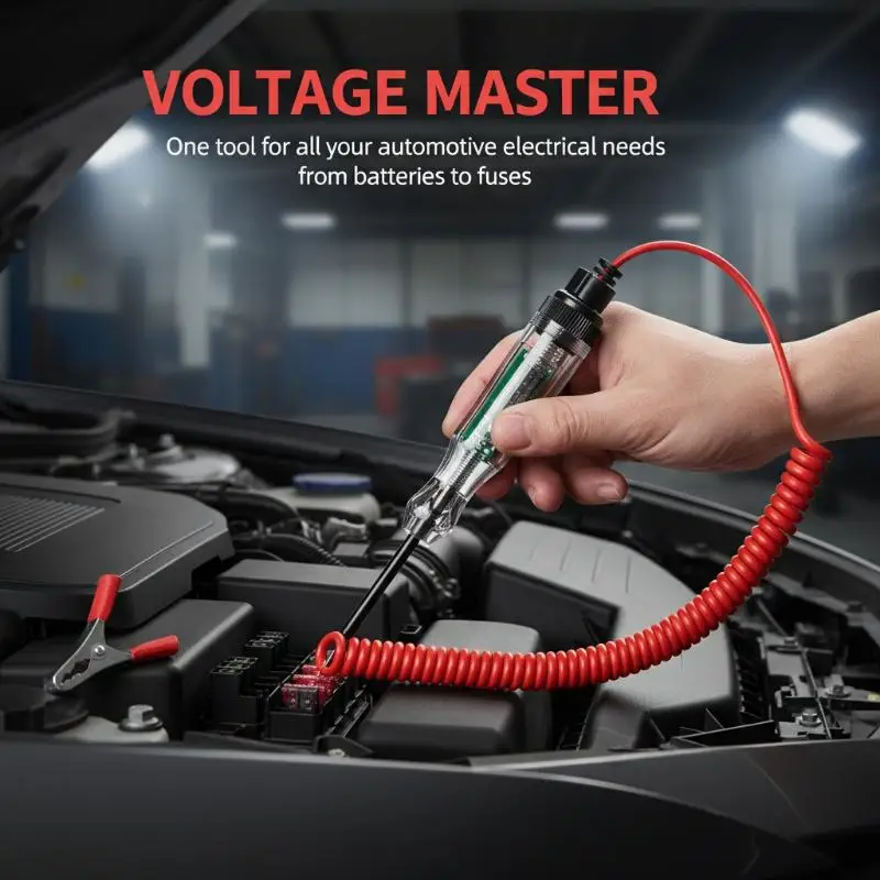 Automotive Digital Voltage Tester 5V 12V 24V to 110V Multifunction Diagnostic Tool for Vehicle Repair Workshops