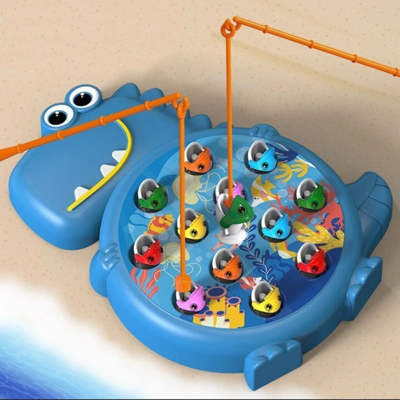 Dinosauro Giocattoli da pesca magnetici semplici Gioca con canna da gioco Giocattoli per bambini Baby Montessori con asta Regalo educativo per bambini senza rotazione