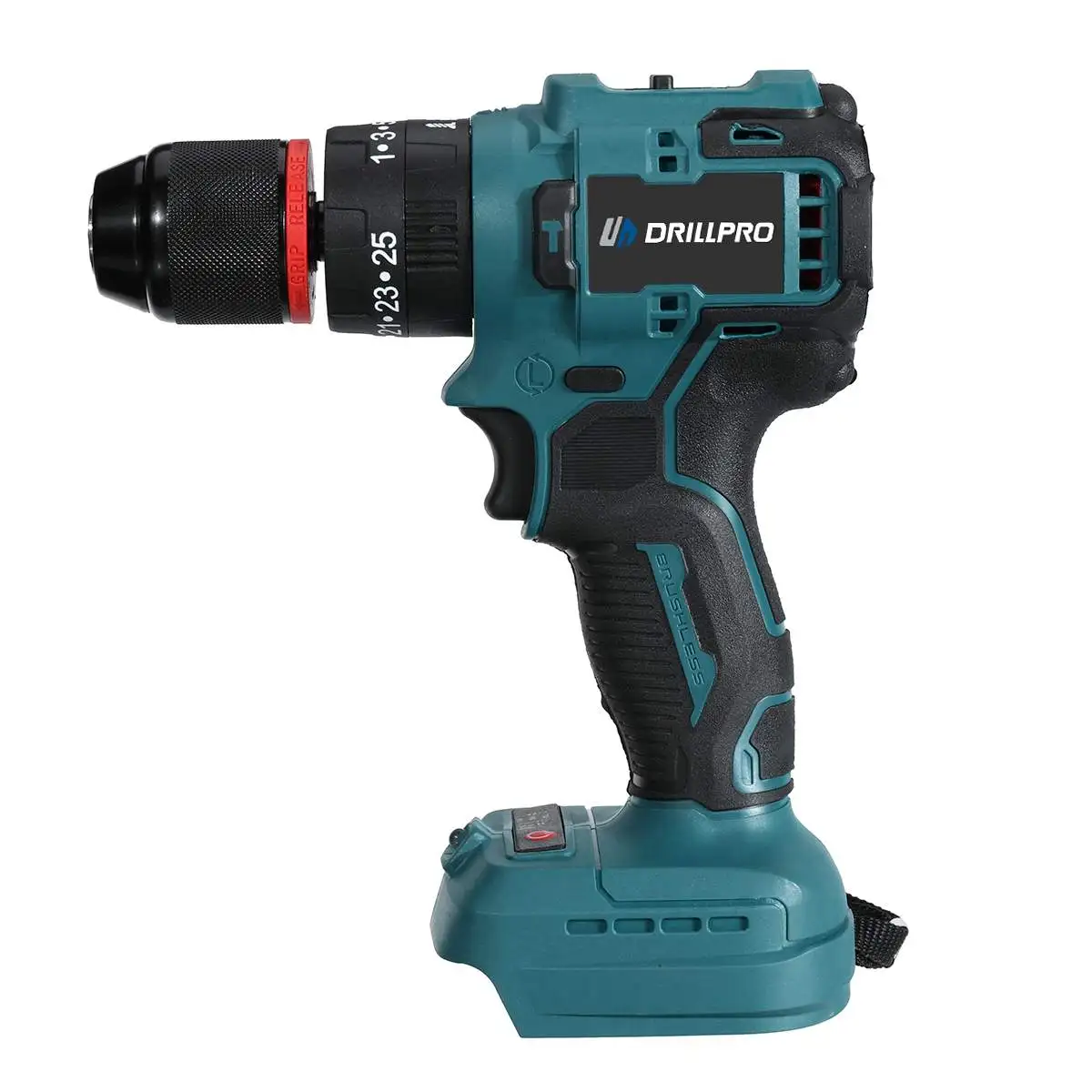 Drillpro Brushless Electric Drill Cordless Impact Screwdriver Drill Driver 2 Gear Speed Power Tool for Makita 18V Battery