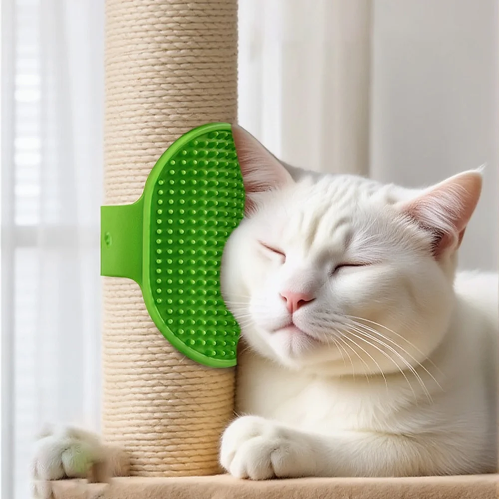 Table Corner Pet Brush - Adjustable Cat Scratcher & Dog/Cat Massage Brush, Double-Sided Grooming Glove for Shedding Removal,
