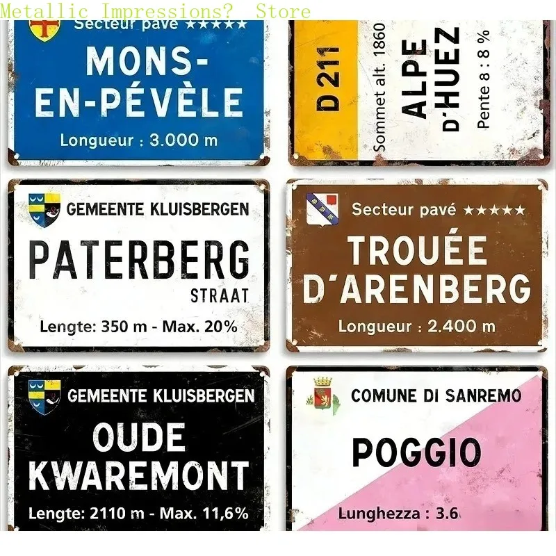 Decoración de Pared de Metal Vintage 2D Plana de 1 Pieza para Cocina, Comedor, Jardín