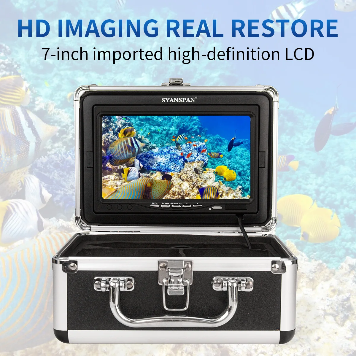 

1200TVL HD 7-inch Color Waterproof Visual Underwater Camera Well Fish Finder 15m Cable White Light Adjustable Size WF13PLUS