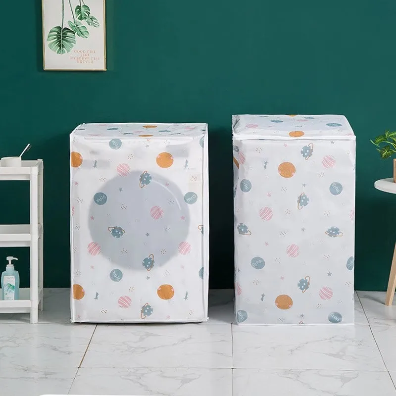 

Oxford Cloth Washing Machine Cover, Waterproof, Sunscreen, Automatic Roller, Wave Wheel, Semi-Transparent, Oust Cover, 1Pc