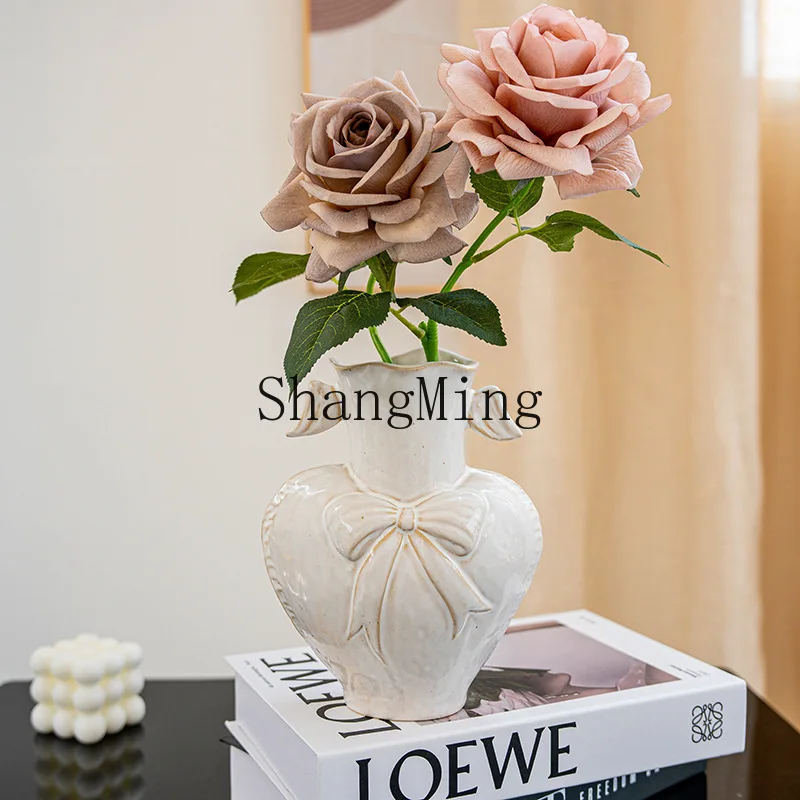 SM ceramic vase home ornament, living room TV cabinet, flower dryer, decorative handicrafts, modern simplicity