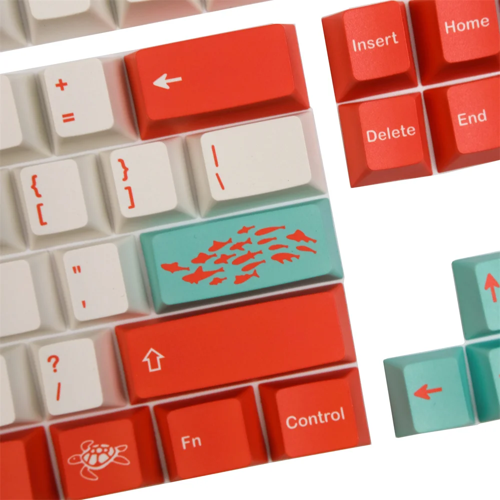 GMK Mudbeam PBT Keycap Apollo Sakura Cat DYE Sublimation Cherry Profile Full Keycaps Coral For MX Switch Mechanical Keyoard