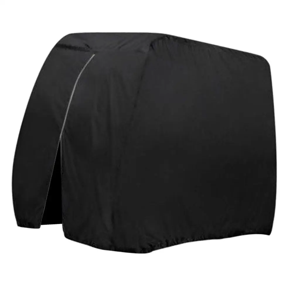 Water Resistant Dustproof Golf Cart Cover Zippered Rear Sunproof Black