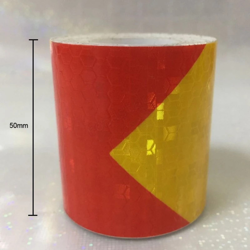 컬러 형광 격자 화살표 자동차 반사 테이프, 고휘도 교통 경고 바디 반사 스티커, 어둠 속에서 빛남