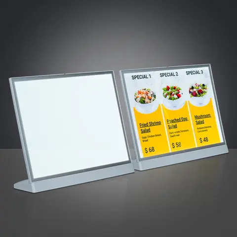 A3 Table Stand Illuminated Led Menu Backlit Order Food Rechargeable Countertop Advertising Light Box Full Led Light Box