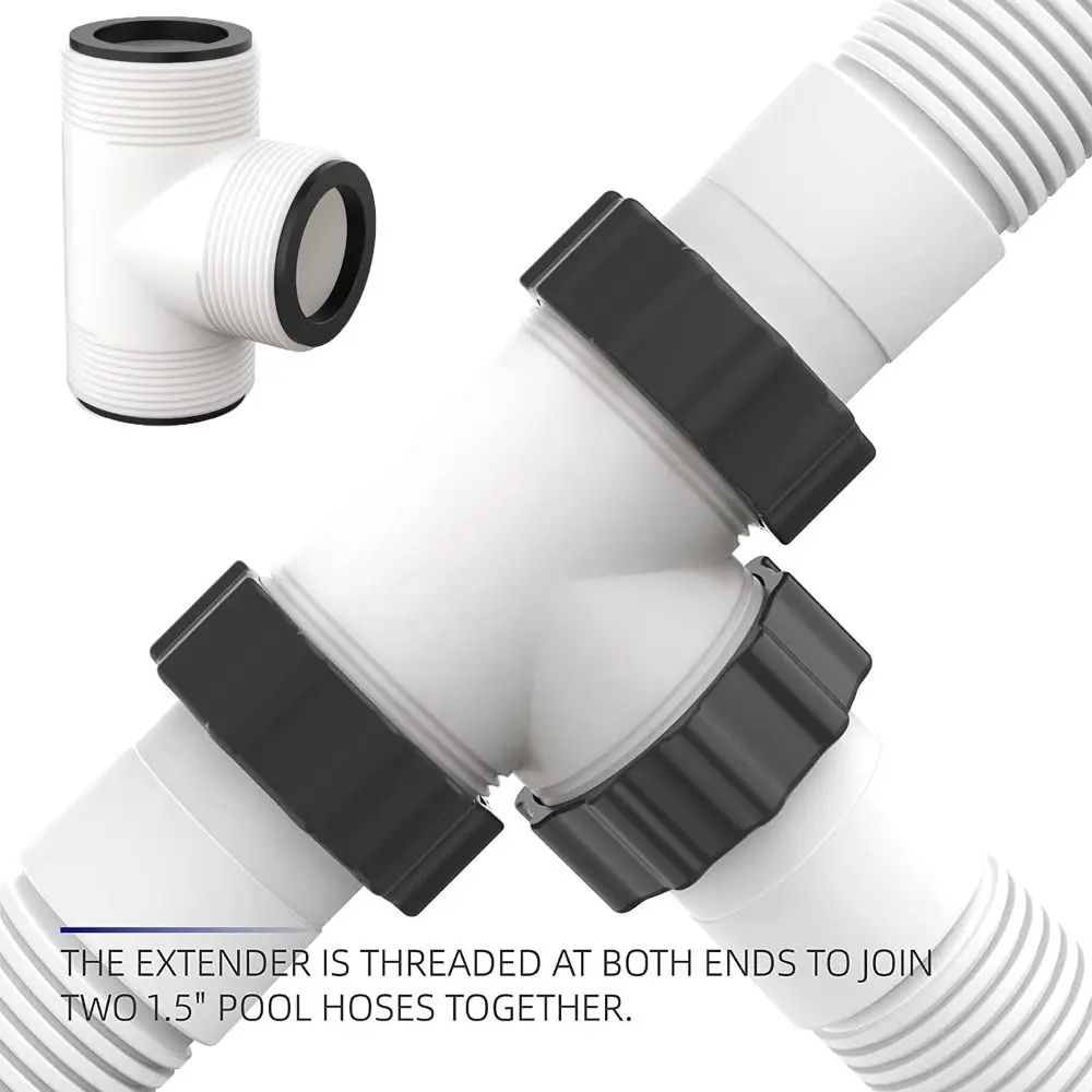 Entrada roscada, manguera dividida para piscina de 1,5 pulgadas, fuerte sellado, este para instalar, manguera divisora en T para piscina, PVC desmontable para Intex/Coleman