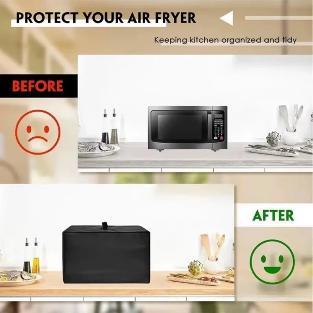 Durable Waterproof Microwave Cover Heat-Resistant Oxford Nylon Dust Cover Reusable Air Fryer Cover Case Dustproof Protective